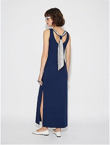 Robe maxi droite sans manches à fente lucci