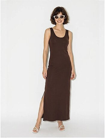 Robe maxi droite sans manches à fente lucci