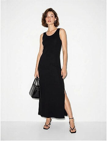 Robe maxi droite sans manches à fente lucci
