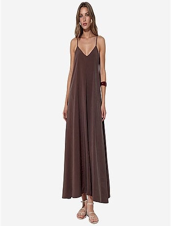 Robe maxi en satin sans manches busem