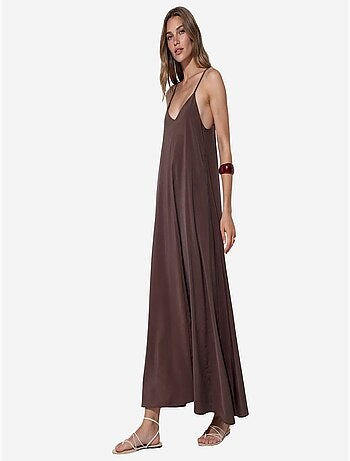 Robe maxi en satin sans manches busem