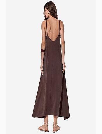 Robe maxi en satin sans manches busem
