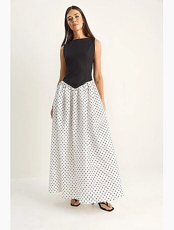 Robe maxi femme à pois avec poche lucci