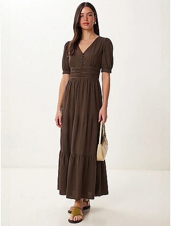 Robe maxi femme en popeline mélange coton istanbul