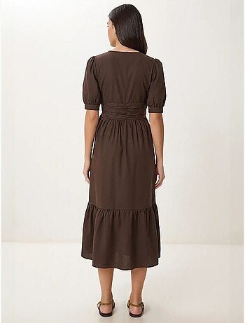 Robe maxi femme en popeline mélange coton istanbul