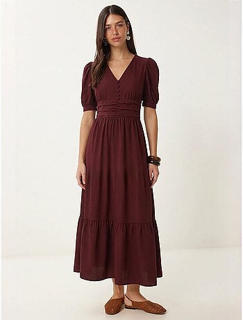 Robe maxi femme en popeline mélange coton istanbul