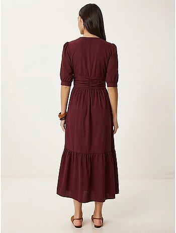 Robe maxi femme en popeline mélange coton istanbul