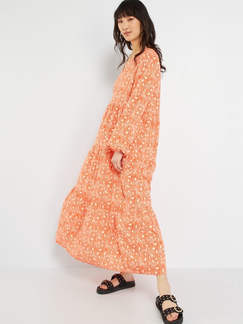 Robe maxi longue Orange - Kiabi