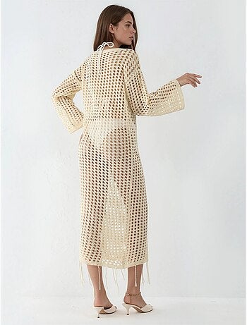 Robe maxi oversize en maille à encolure bateau