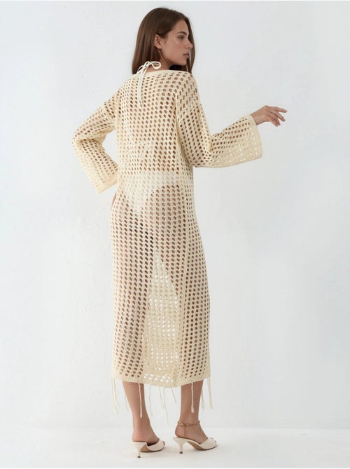 Robe maxi oversize en maille à encolure bateau - Kiabi Robe maxi oversize en maille à encolure bateau - Kiabi