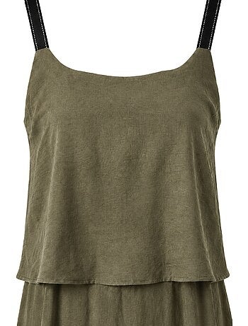 Robe maxi sans manches à coupe trapèze et col carré mixray