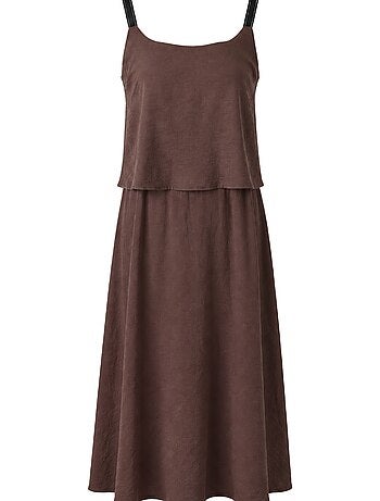 Robe maxi sans manches à coupe trapèze et col carré mixray