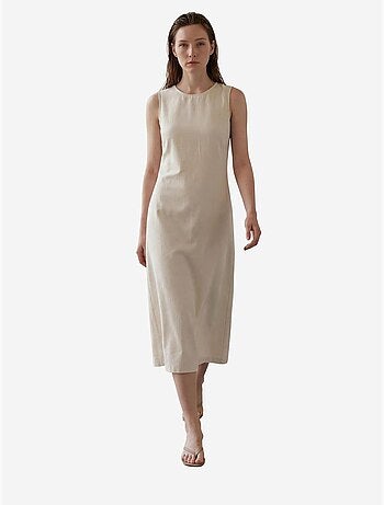 Robe maxi sans manches avec col en u et découpe my fashion