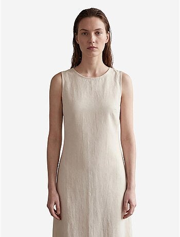 Robe maxi sans manches avec col en u et découpe my fashion