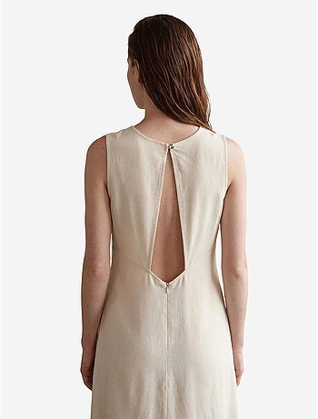 Robe maxi sans manches avec col en u et découpe my fashion