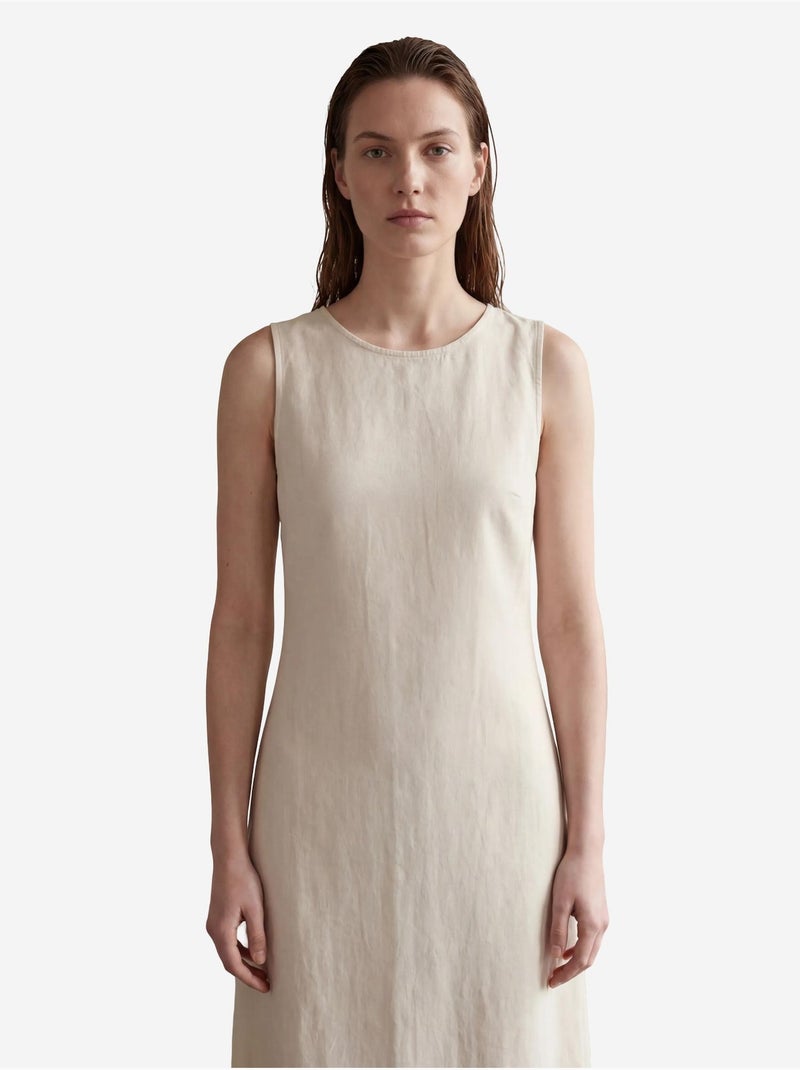Robe maxi sans manches avec col en u et découpe my fashion Crème - Kiabi