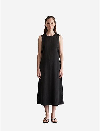 Robe maxi sans manches avec col en u et découpe my fashion