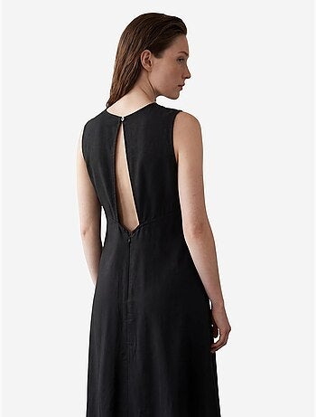 Robe maxi sans manches avec col en u et découpe my fashion