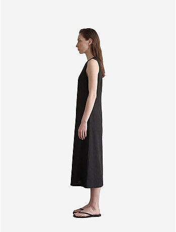 Robe maxi sans manches avec col en u et découpe my fashion