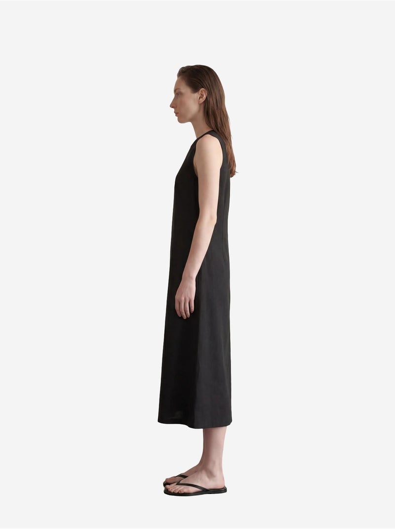 Robe maxi sans manches avec col en u et découpe my fashion Noir - Kiabi