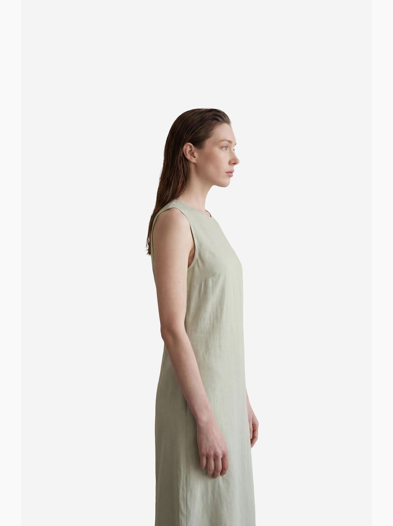 Robe maxi sans manches avec col en u et découpe my fashion Vert pastel - Kiabi