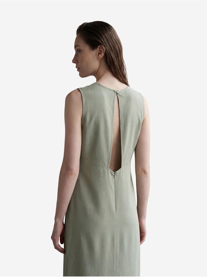 Robe maxi sans manches avec col en u et découpe my fashion Vert pastel - Kiabi