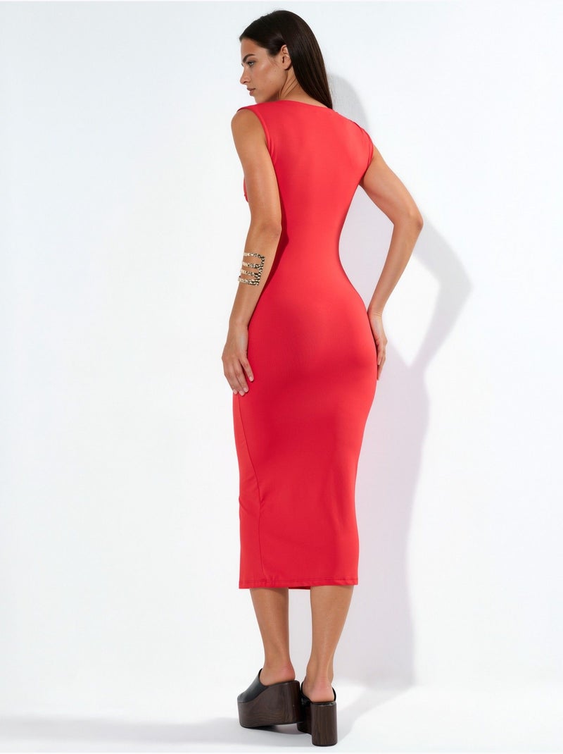 Robe maxi sans manches busem Rouge - Kiabi