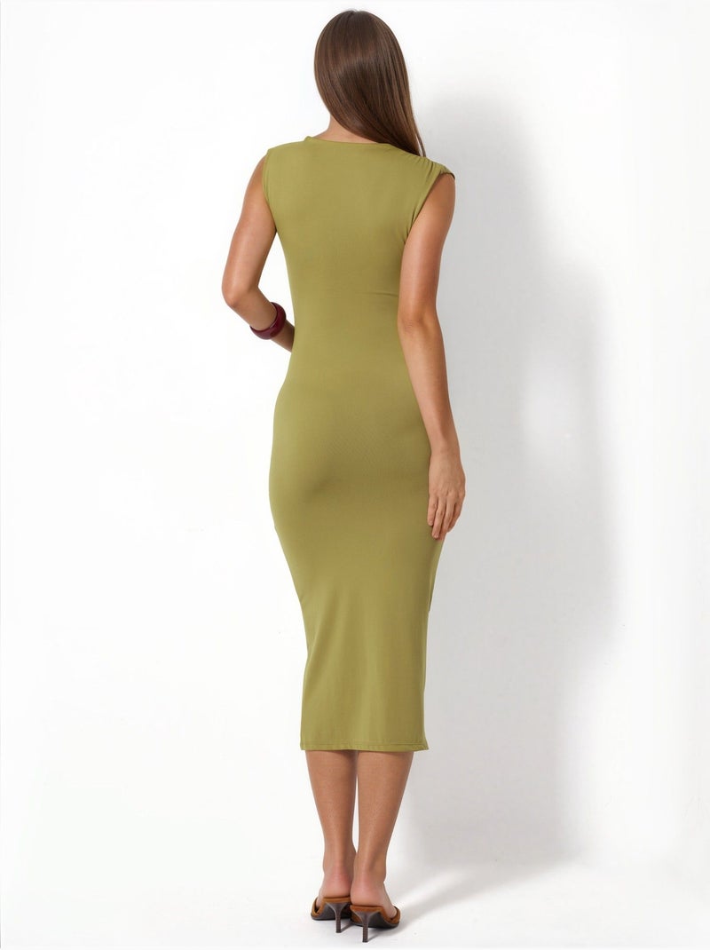 Robe maxi sans manches busem Vert kaki - Kiabi