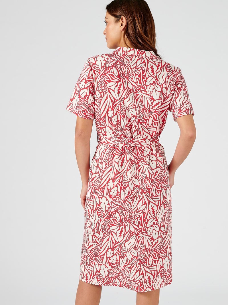 Robe mélange lin - Damart Rouge - Kiabi