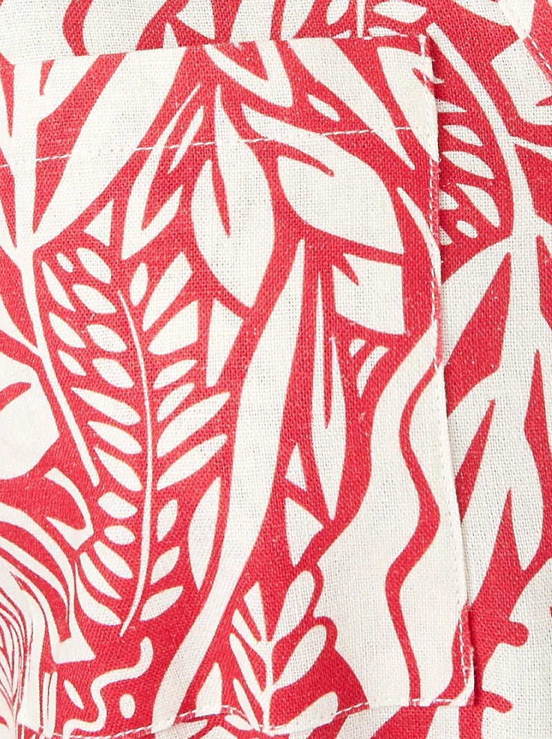 Robe mélange lin - Damart Rouge - Kiabi