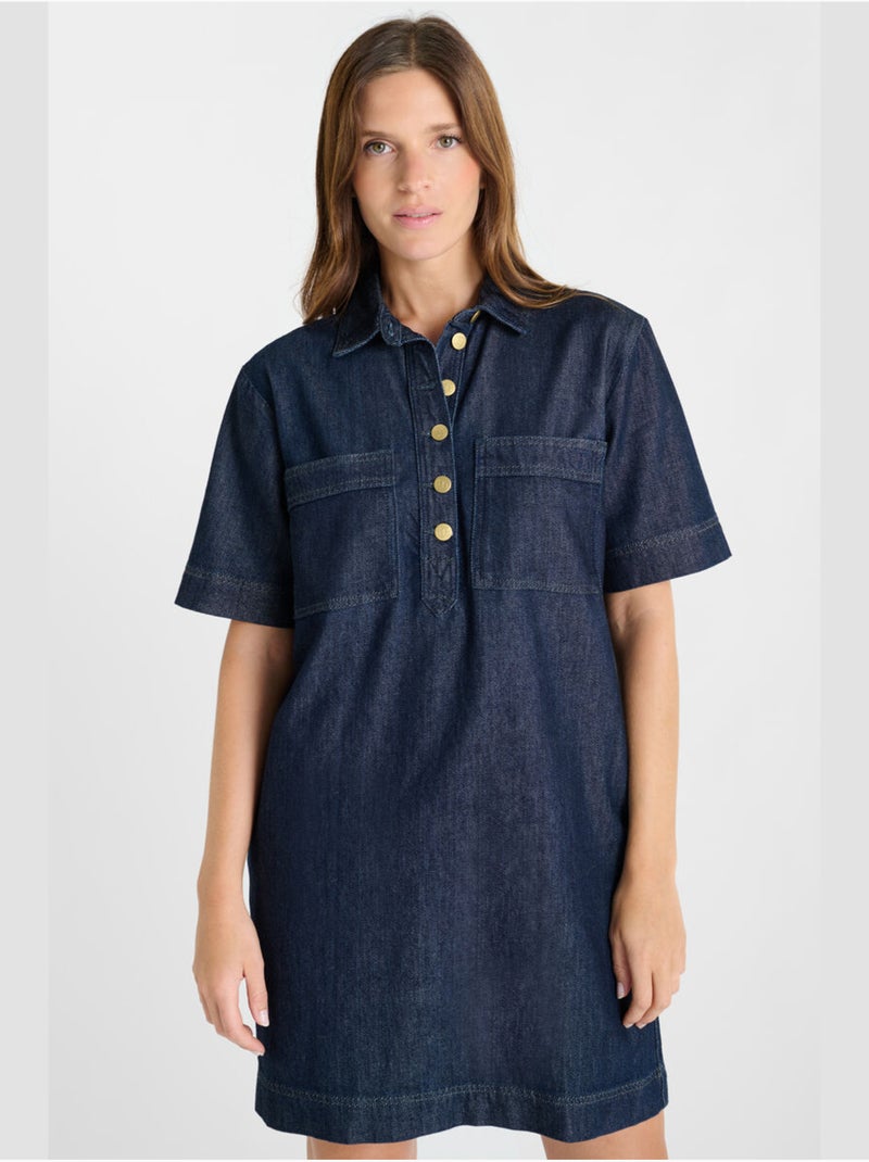 Robe MERCURY droite en jeans 'Le Temps Des Cerises' Bleu - Kiabi