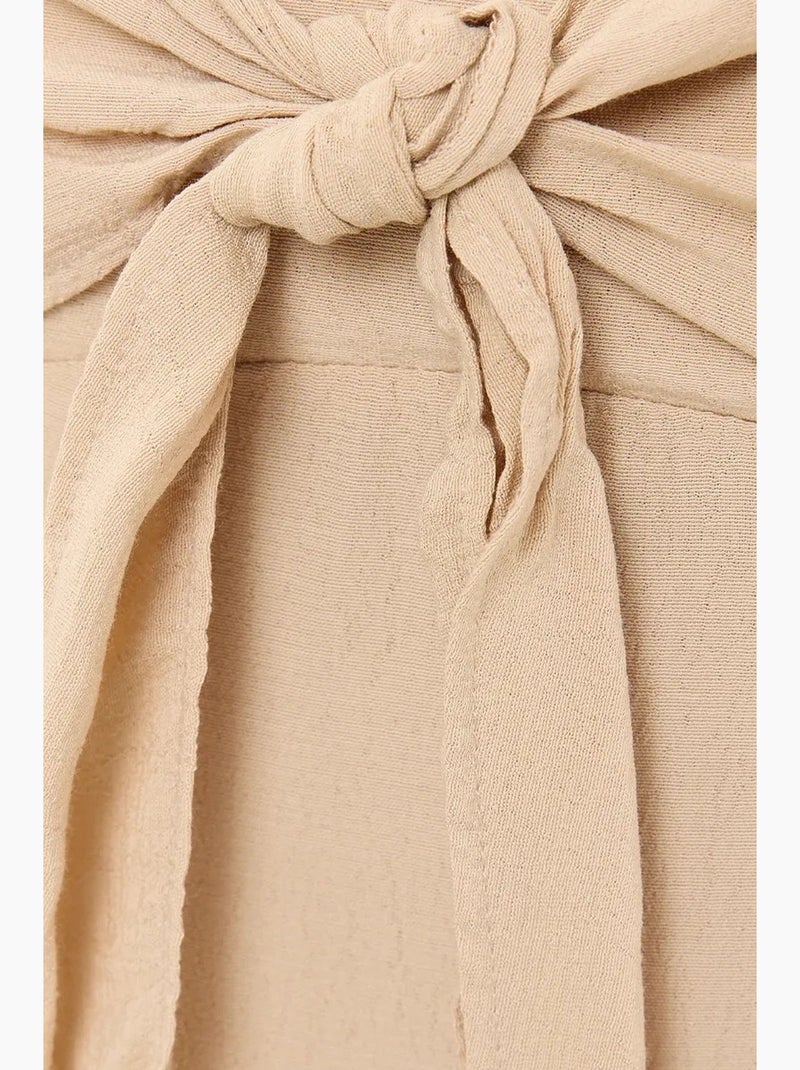 Robe mi-longue à bretelles spaghetti nouées sur le devant hiccup Beige naturel - Kiabi