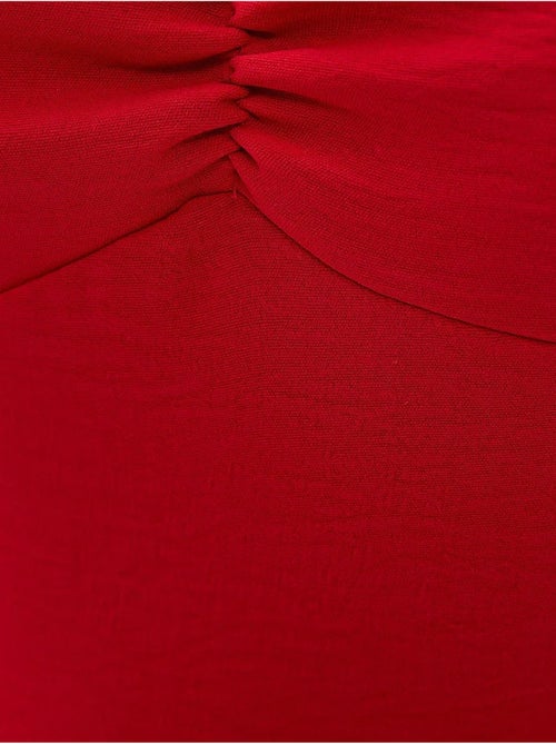 Robe mi-longue à col en cœur et fente latérale - Kiabi