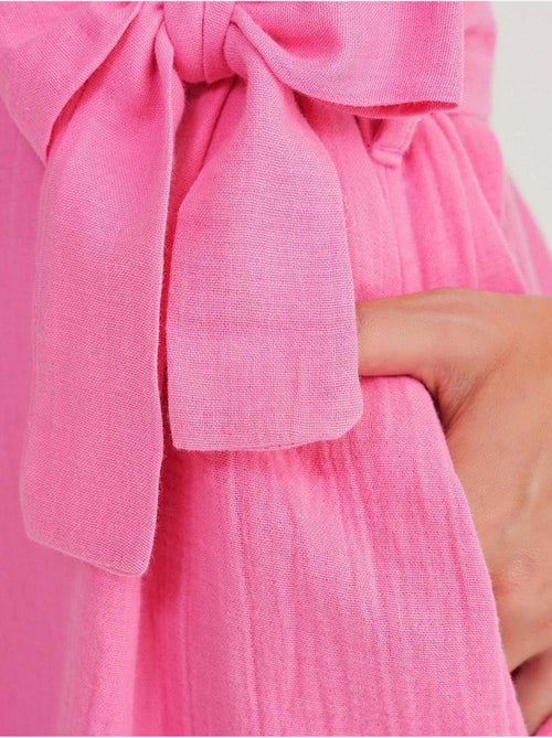 Robe mi-longue à col en v et détails accessoires mixray - Kiabi