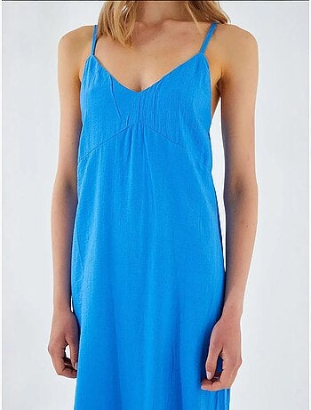 Robe mi-longue à col en v et fente mixray