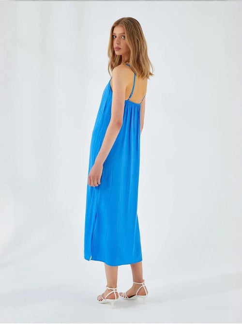 Robe mi-longue à col en v et fente mixray - Kiabi Robe mi-longue à col en v et fente mixray - Kiabi
