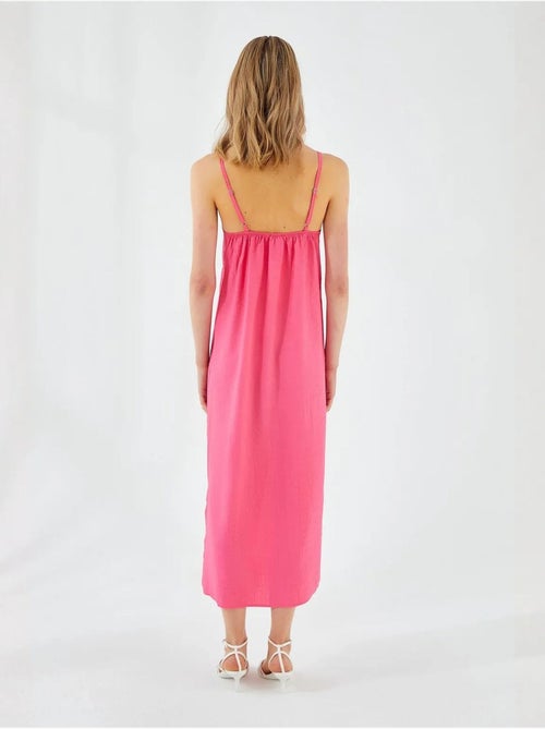 Robe mi-longue à col en v et fente mixray - Kiabi