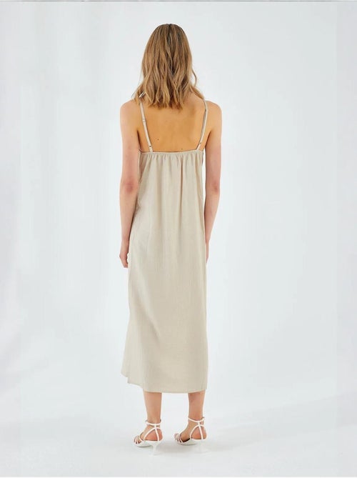 Robe mi-longue à col en v et fente mixray - Kiabi Robe mi-longue à col en v et fente mixray - Kiabi
