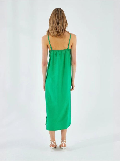 Robe mi-longue à col en v et fente mixray - Kiabi Robe mi-longue à col en v et fente mixray - Kiabi