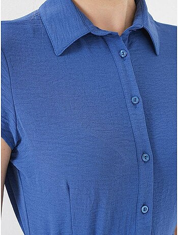Robe mi-longue boutonnée à col chemise et coupe a avec détails de reliure bdart