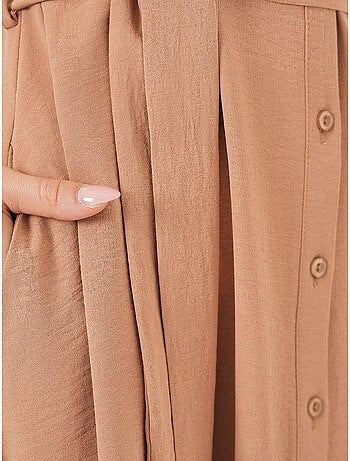 Robe mi-longue boutonnée à col chemise et coupe a avec détails de reliure bdart