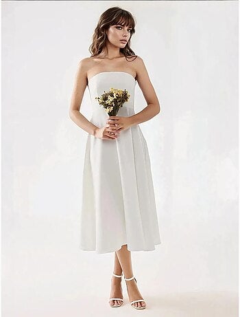 Robe mi-longue bustier coupe A