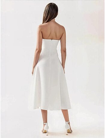 Robe mi-longue bustier coupe A