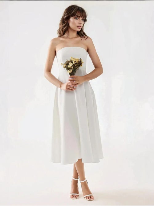 Robe mi-longue bustier coupe A - Kiabi Robe mi-longue bustier coupe A - Kiabi