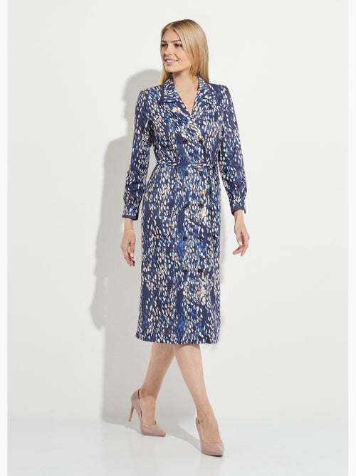 Robe mi longue col tailleur double boutonnage - Afibel - Kiabi
