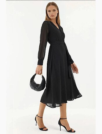 Robe mi-longue coupe a à col en v hiccup