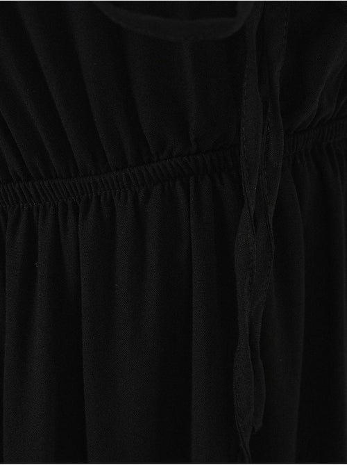 Robe mi-longue coupe a avec col en v et détails de reliure bdart - Kiabi