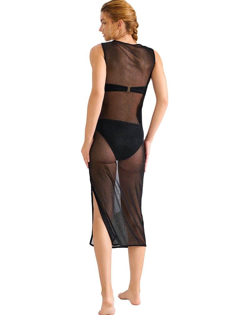 Robe mi-longue de plage IMPERIA Noir - Kiabi