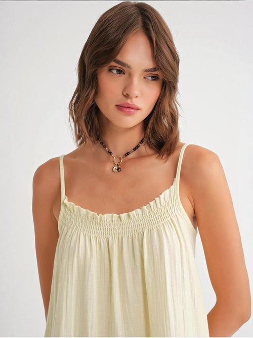 Robe mi-longue en coton avec détails à volants mixray - Kiabi Robe mi-longue en coton avec détails à volants mixray - Kiabi