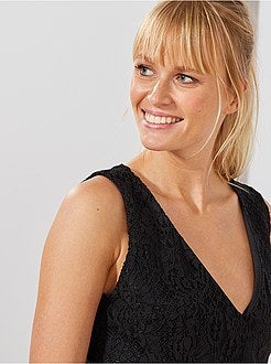 Robe mi longue en dentelle - Kiabi